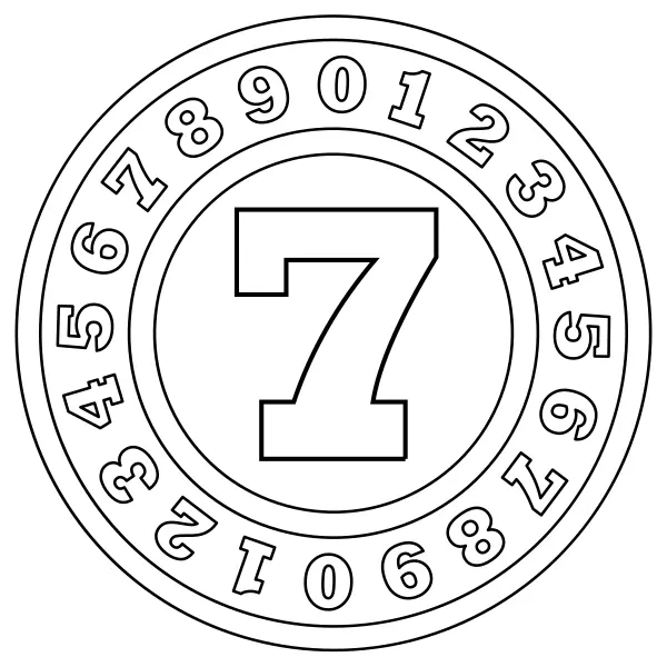 Number 7 | Online coloring pages for kids