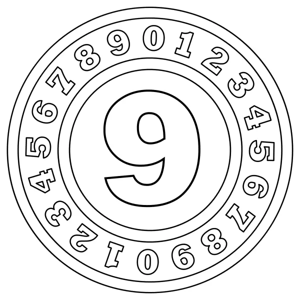 Number 9 | Online coloring pages for kids