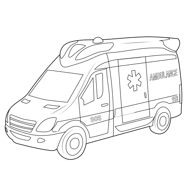 Ambulance | Online coloring pages for kids