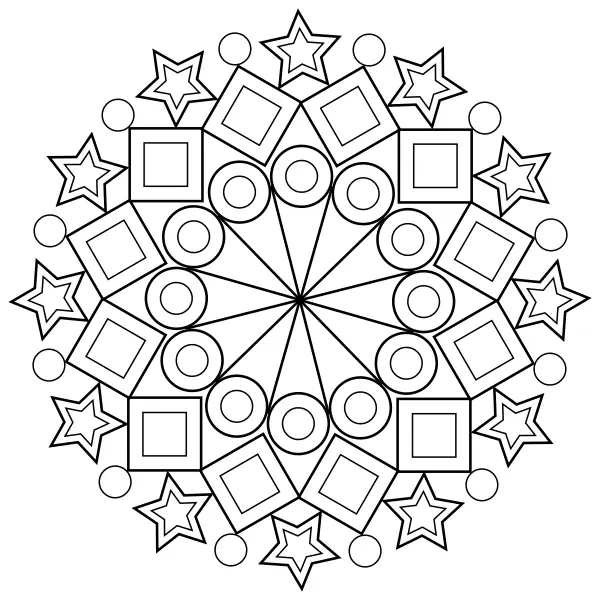 Geometric Mandala | Online coloring pages for kids