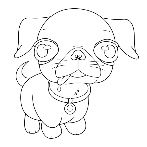 The Cross-Eyed Dog | Online coloring pages for kids