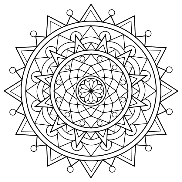 Triangular Mandala | Online coloring pages for kids