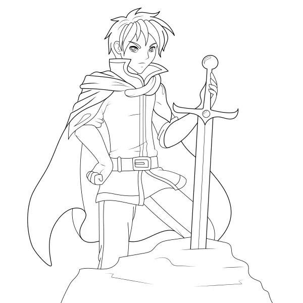 Anime Prince | Online coloring pages for kids