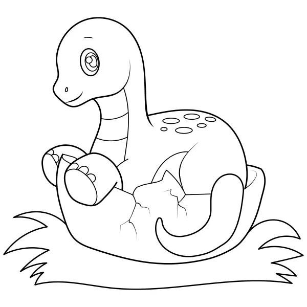 Dinosaur – Little Diplodocus | Online coloring pages for kids