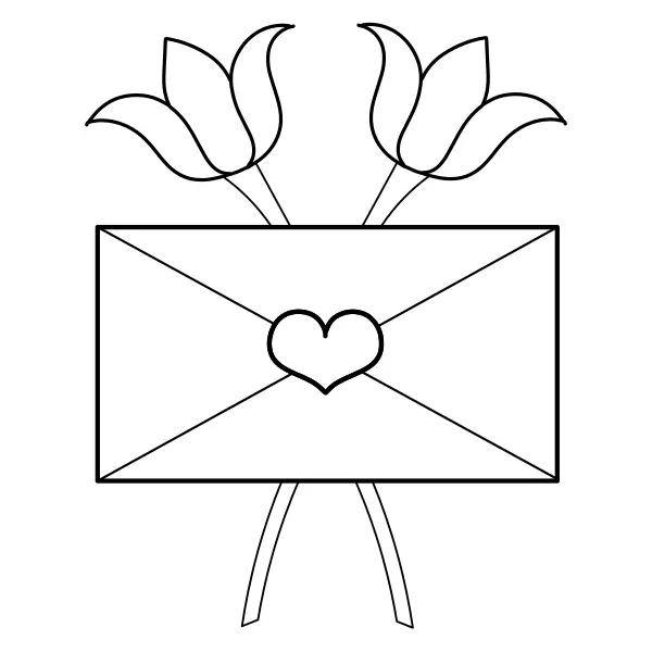 Love Letter | Online coloring pages for kids