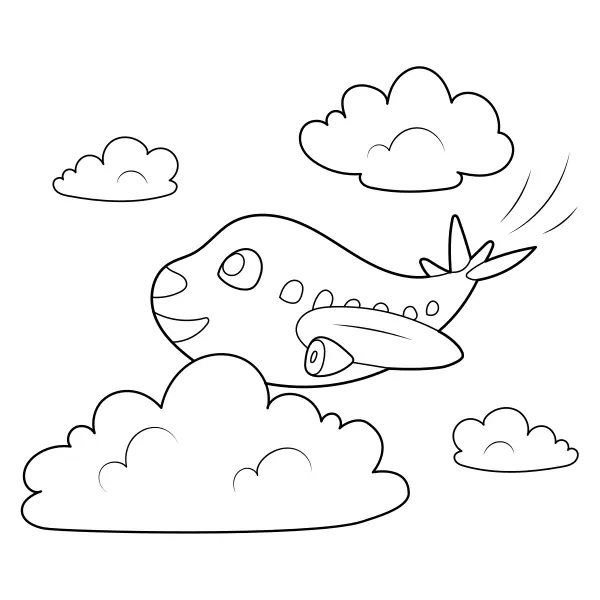 Happy Airplane | Online coloring pages for kids