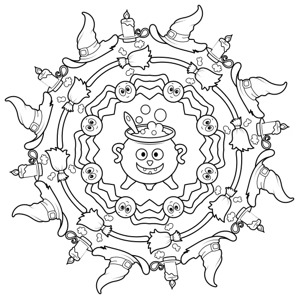 Halloween Mandala | Online coloring pages for kids