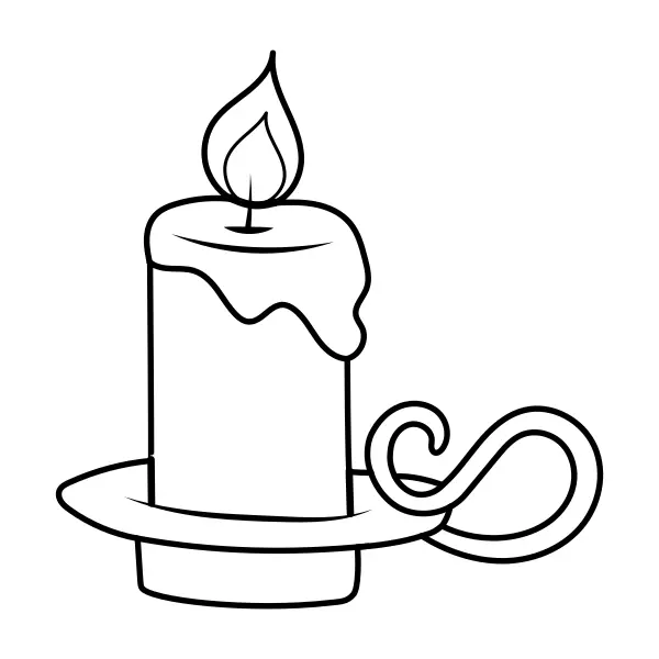 Candle | Online coloring pages for kids