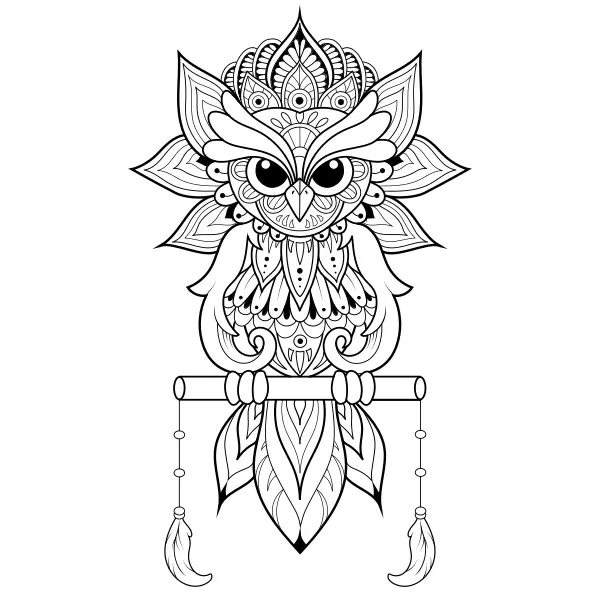 Owl Mandala | Online coloring pages for kids