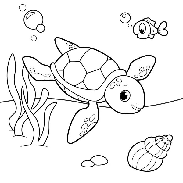 Sea Turtle | Online coloring pages for kids