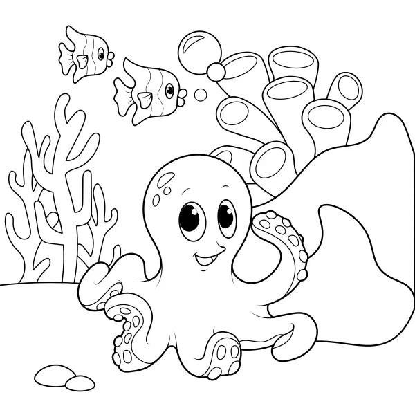 Octopus | Online coloring pages for kids