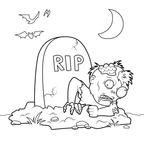 Halloween Zombie | Online coloring pages for kids