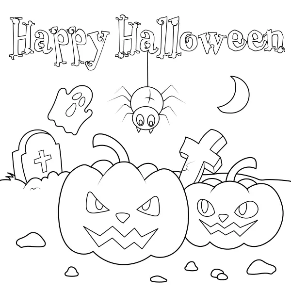 Happy Halloween | Online coloring pages for kids