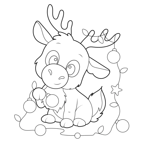 Little Reindeer | Online coloring pages for kids
