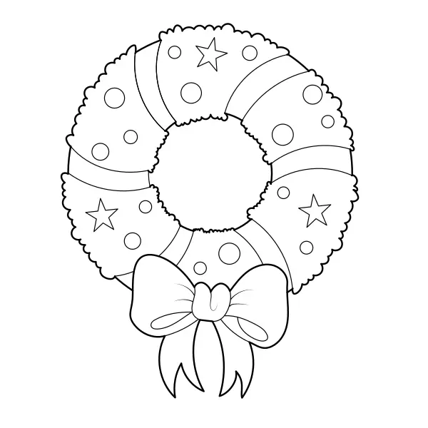 Christmas Wreath | Online coloring pages for kids