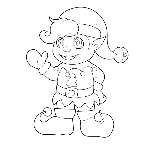 Christmas Elf | Online coloring pages for kids