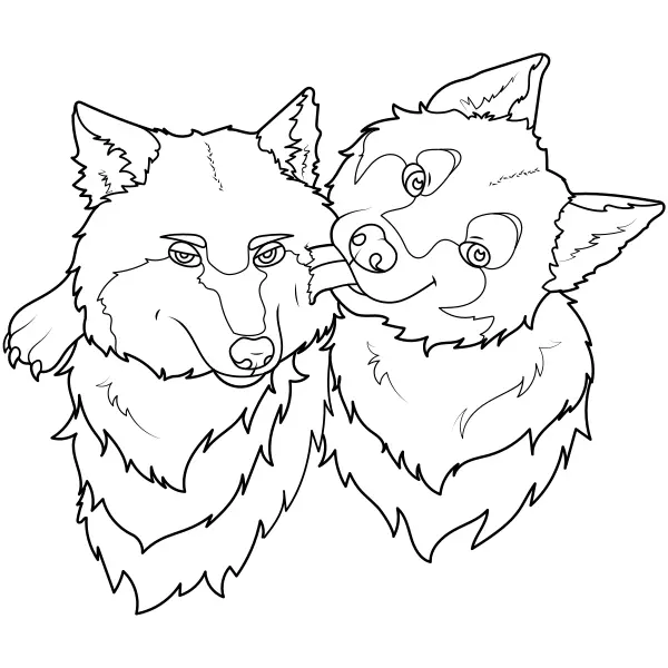 Wolves | Online coloring pages for kids