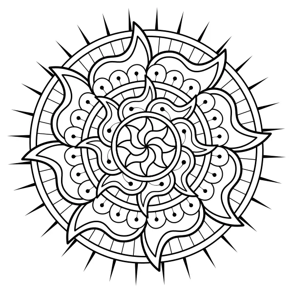 Sun Mandala | Online coloring pages for kids