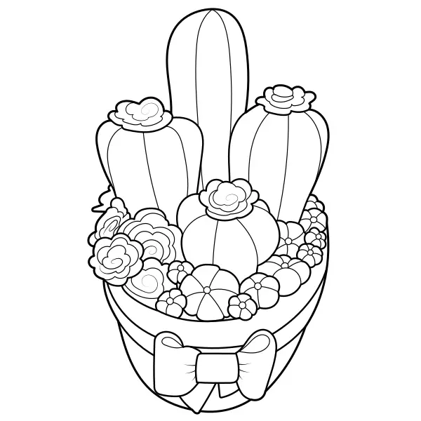 A flowerpot with flowers | Online coloring pages for kids