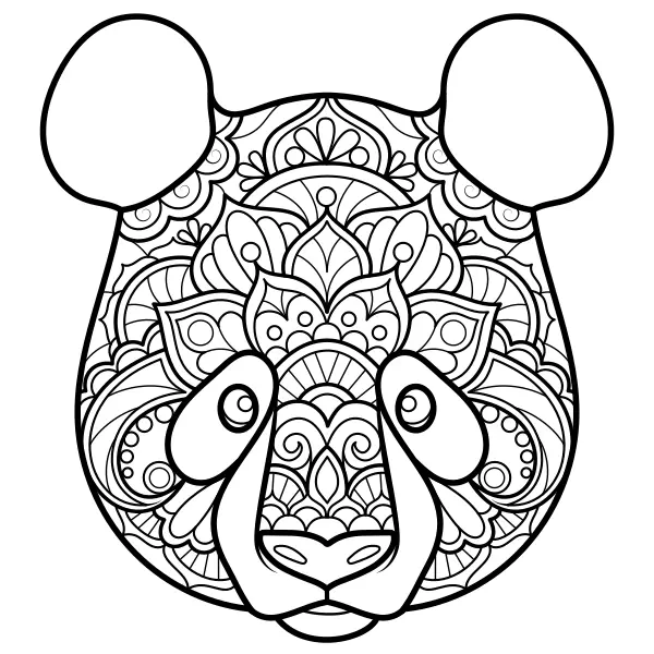 Mandala – Panda | Online coloring pages for kids