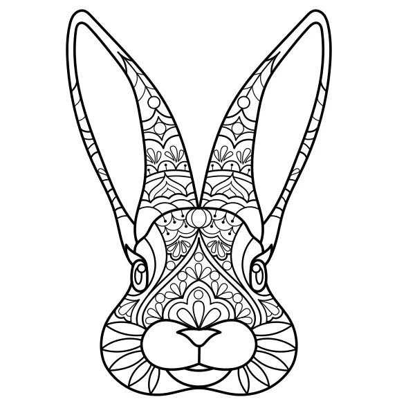 Mandala – Rabbit | Online coloring pages for kids