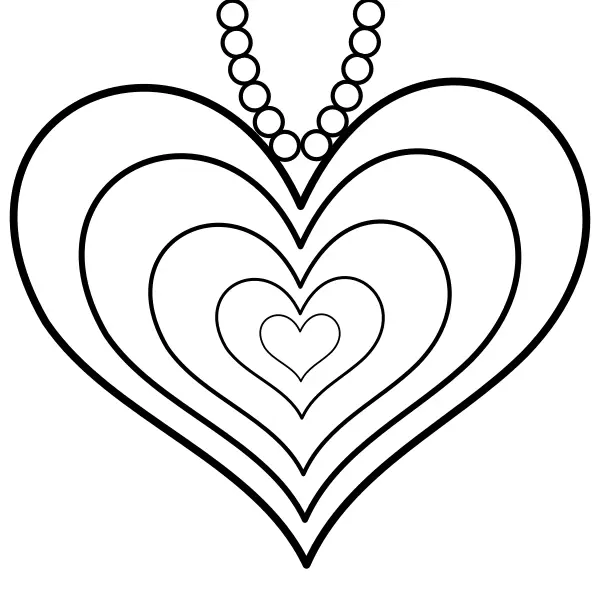 Heart Talisman | Online coloring pages for kids