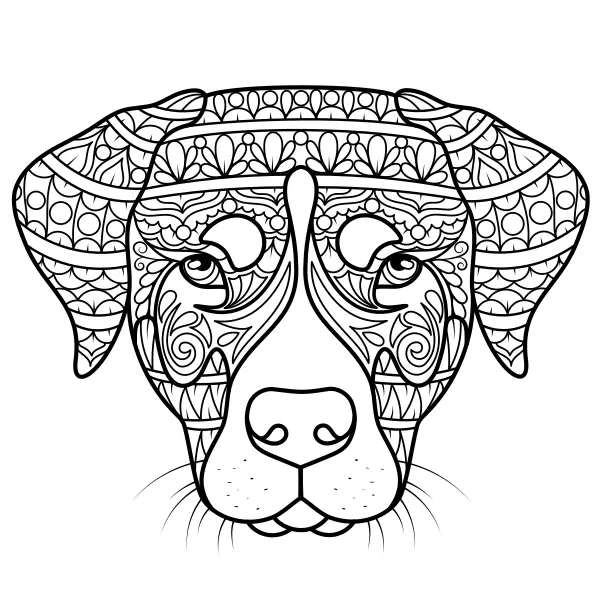 Mandala – Dog | Online coloring pages for kids