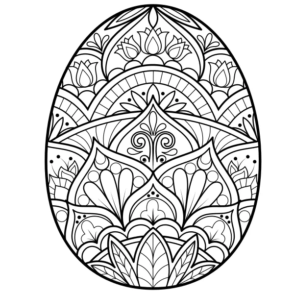 Mandala – Egg | Online coloring pages for kids