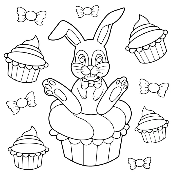 The Rabbit and the Sweets | Online coloring pages for kids