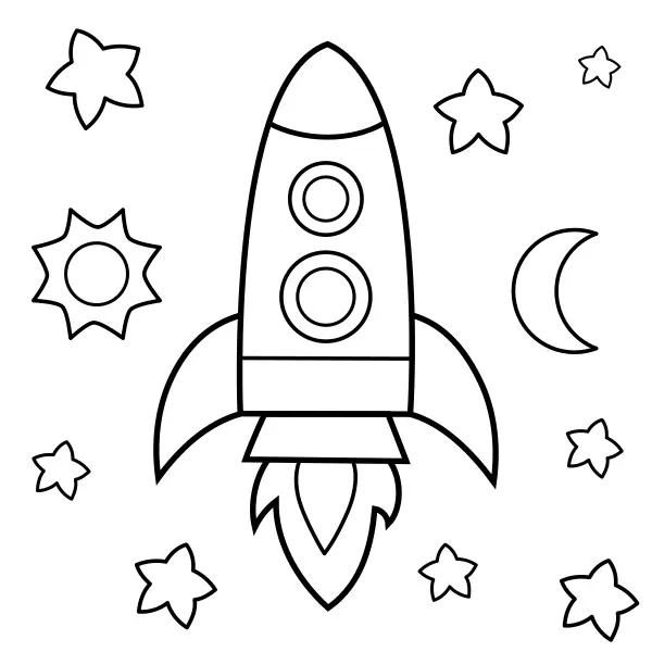 Rocket | Online coloring pages for kids
