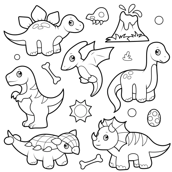 Dinosaur Collection | Online coloring pages for kids
