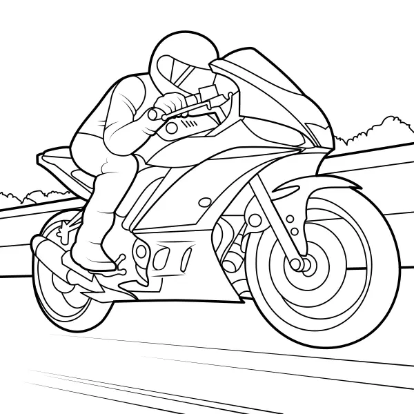 Motorcyclist | Online coloring pages for kids