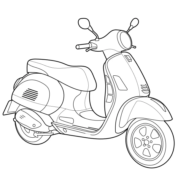 Scooter | Online coloring pages for kids