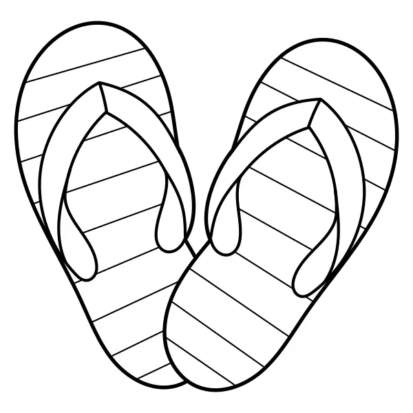Beach Sandals | Online coloring pages for kids
