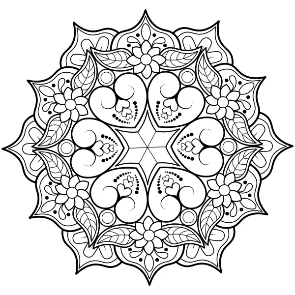 Romantic Mandala | Online coloring pages for kids