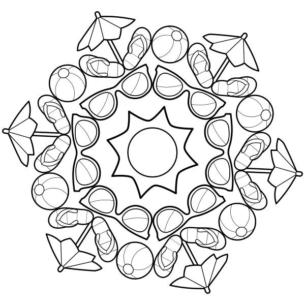 Summer Mandala | Online coloring pages for kids