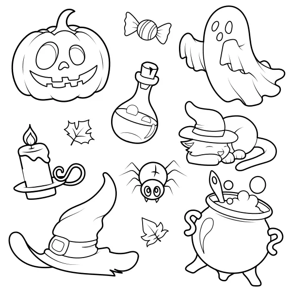Halloween themes | Online coloring pages for kids