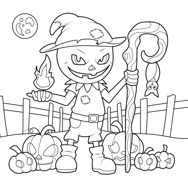 Spooky Pumpkins | Online coloring pages for kids