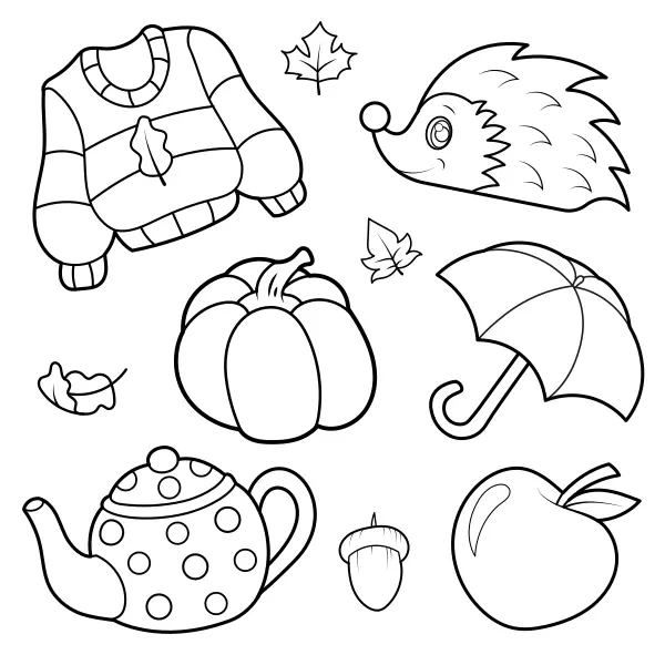 Autumn Motifs | Online coloring pages for kids