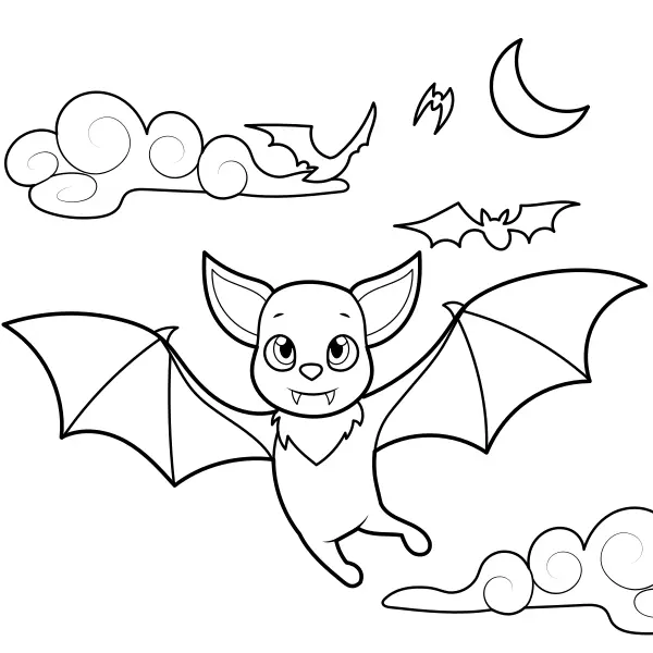 Bats | Online coloring pages for kids