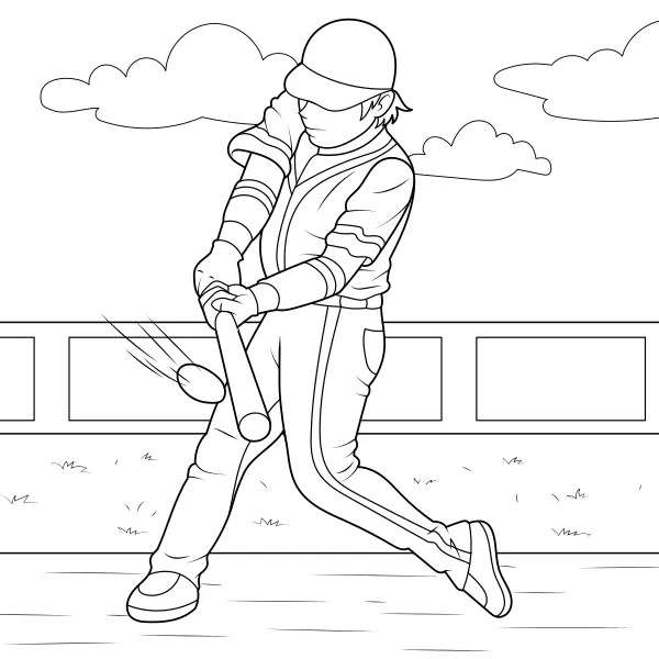 Baseball player | Online coloring pages for kids