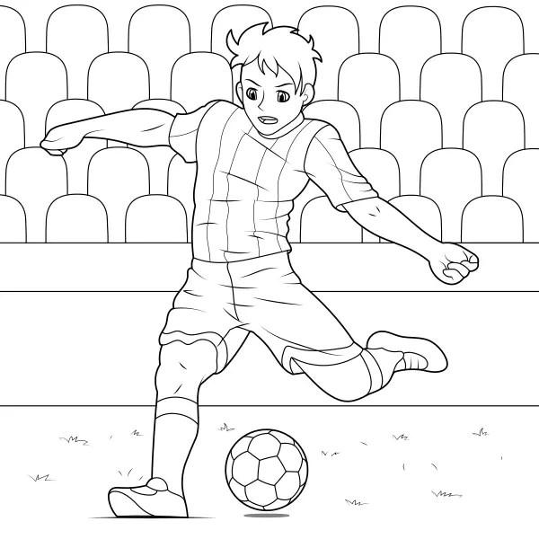 Soccer player | Online coloring pages for kids