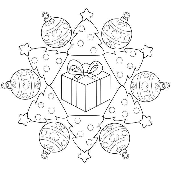 Christmas Mandala | Online coloring pages for kids