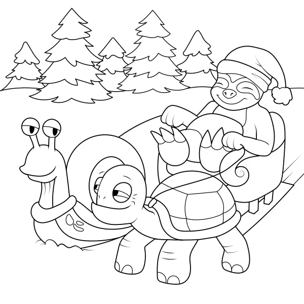 Santa Express | Online coloring pages for kids
