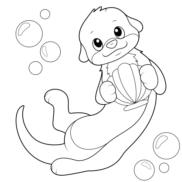 Otter | Online coloring pages for kids