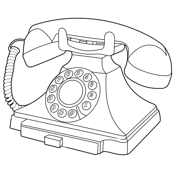 Vintage phone | Online coloring pages for kids