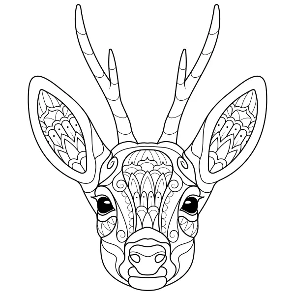 Mandala – Deer | Online coloring pages for kids