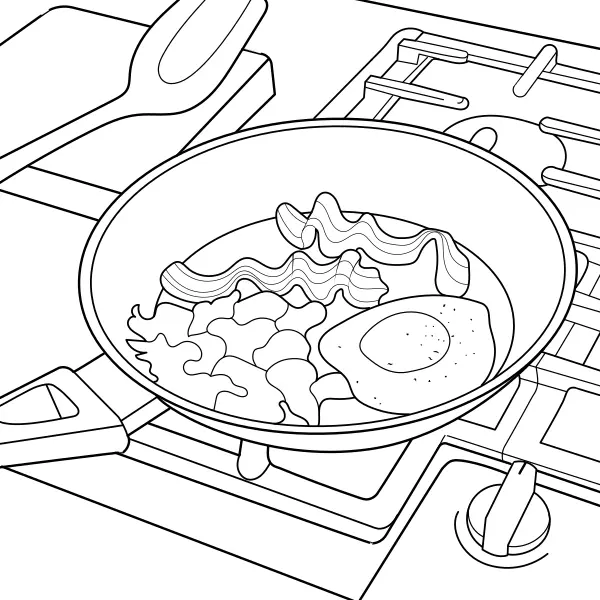 English Breakfast | Online coloring pages for kids