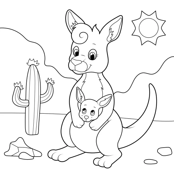 Kangaroo | Online coloring pages for kids