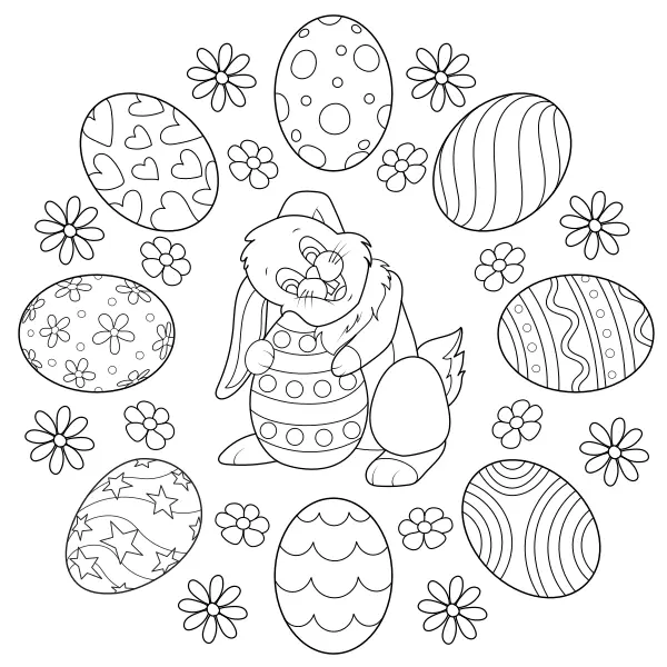 Easter Mandala | Online coloring pages for kids